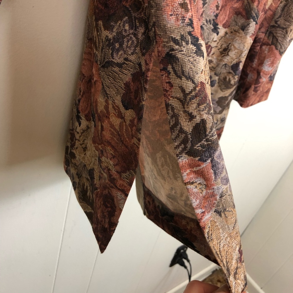Vintage Floral Print Button Down Top Sz M - Picture 6 of 10